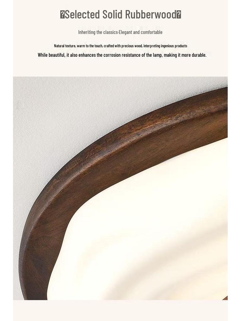Chinese Retro Mid-Century Zen Ceiling Lamp: Solid Wood, Simple Style for Bedroom or Influencer Room