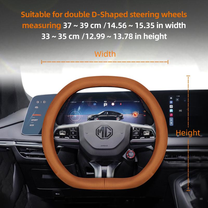 Suitable for Mg Ultra-Thin Breathable Leather Steering Wheel Cover Suitable for Zs Mg3 Hybrid Luxury 2025 One Mg4 Mulan Hs 5 6 Hector Gt Zt 4