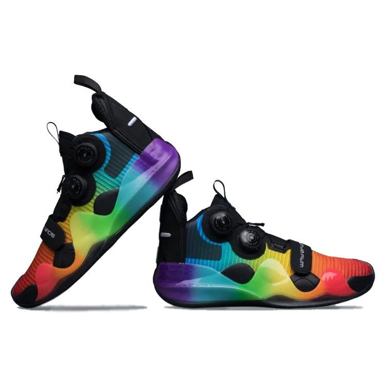 Баскетбольные кроссовки Li Ning Wow 8 Wade 8 Pride Rebound Support Wrap с нескользящей подошвой средней высоты, мужские кроссовки Rainbow ABEP001-10