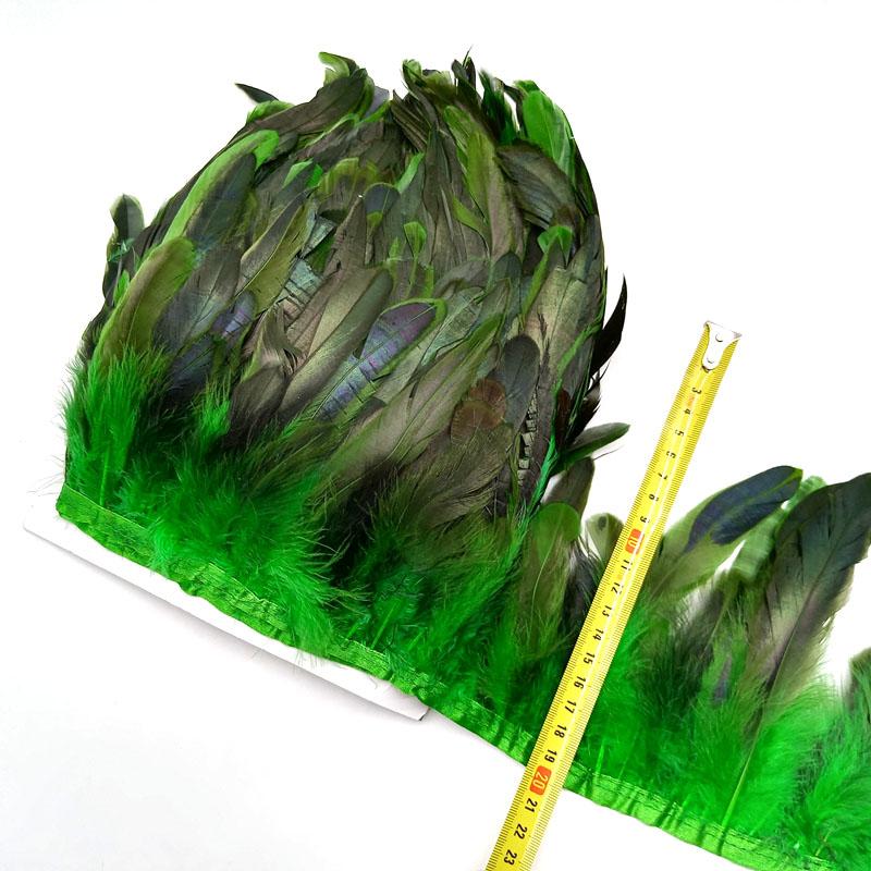 5-10Meter Natural Chicken Rooster Tail Feather Trims Fringe Plume for Needlework Sewing Accessories Decoration 13-18cm