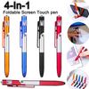 Multifunctional Foldable 4 In 1 LED Light Mobile Phone Rack Touch Ballpoint Pen