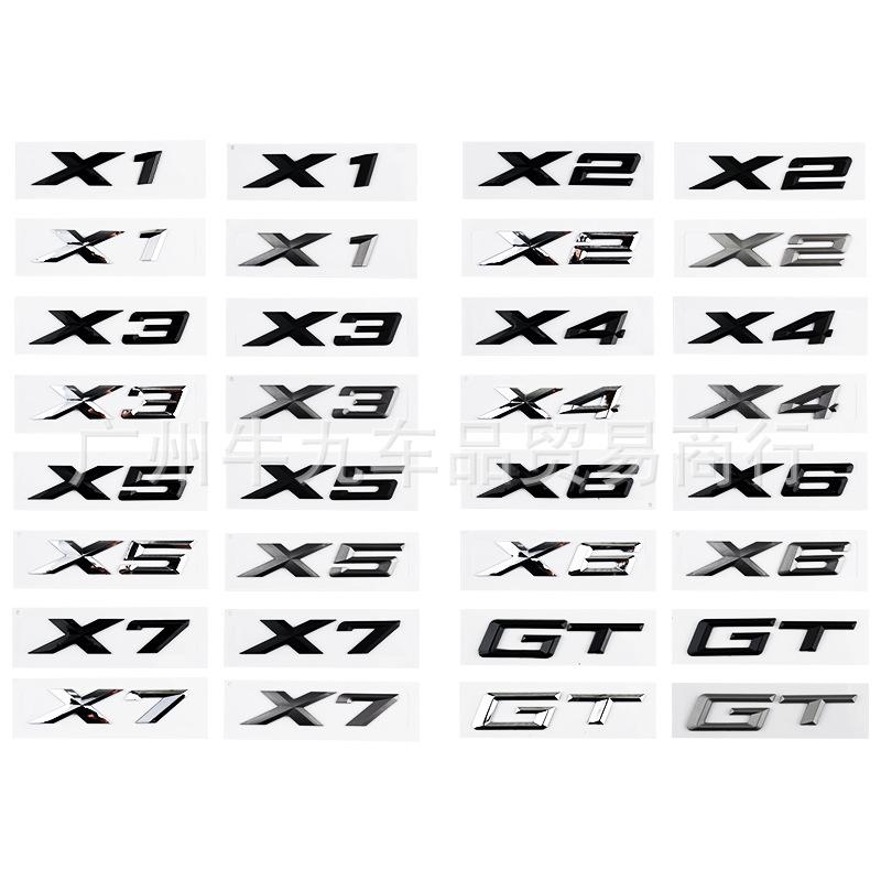 Suitable for the new X1 X2 X3 X4 X5 X6 X7 GT car logo, trunk tail label, car sticker