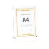 Benrii A4 Size Acrylic Photo Frame, Clear, Double-Sided Transparent, Can Be Used Vertically or Horizontally, Stand Type, Certificate Included, Welcome