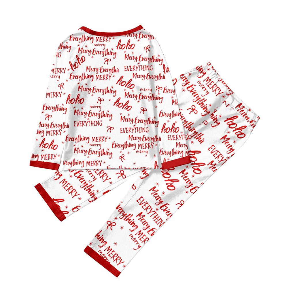 Family Matching Print Sets Pajamas Loungewear Outfits Family Matching Long Sleeve Tops+Pants Set