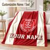 Custom Text Flannel Blanket Hull KR Print Warm Cozy Blanket Home Sofa Bedding