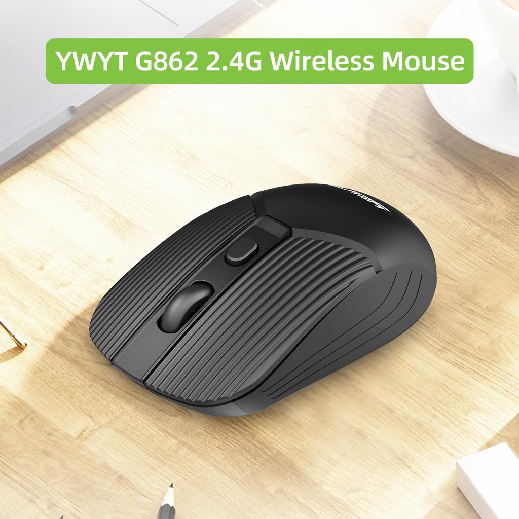 Беспроводная мышь YWYT G862 2,4G, 3-ступенчатая регулируемая точка на дюйм, эргономичный дизайн, технология Plug and Play для настольного компьютера