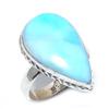 Кольцо в подарок из стерлингового серебра 925 пробы с драгоценным камнем из натурального ларимара Natural Republic S.7 o6P88
