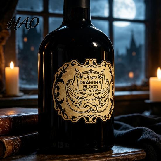 Waterproof Glass Container Decals 12Pcs Halloween Wine Bottle Labels, Vintage Retro Stickers with Witch Skull Spooky Jar Decor Bat Pumpkin Design,