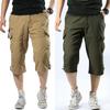 Summer Men  Cargo Shorts Kneel Pocket Casual Plus Sizes  Elastic Waist  Style Cotton Capri Pants