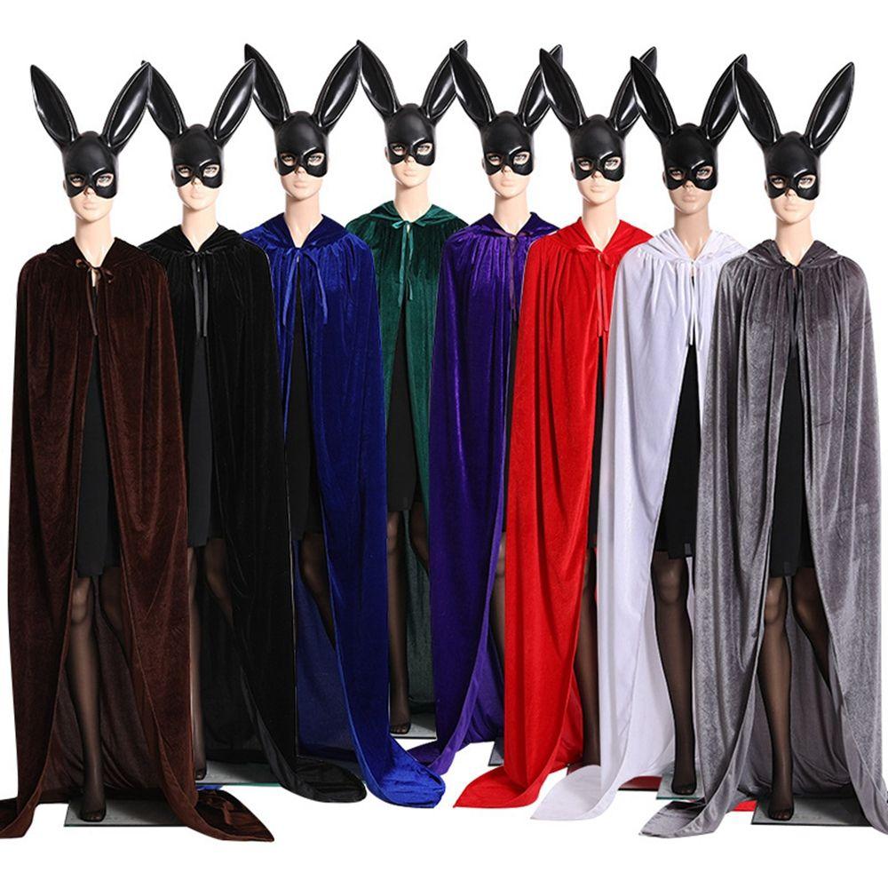 Multipurpose 5 colors Cosplay Witch Fancy Party Aldult Robes Cloak Party Coat Hooded Cloak