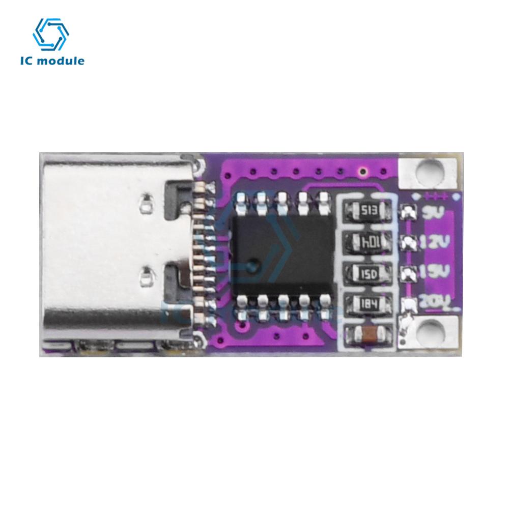 Протокол быстрой зарядки PD/QC2.0 3.0 Обман Ускорение Тест на старение Модуль-триггер Выход Type-c 5В/9В/12В/15В/20В