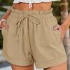 Women's Summer Casual Cotton Linen Shorts Pockets High Waist Elastic Loose Sports Shorts Woman Oversized Shorts Pants Female