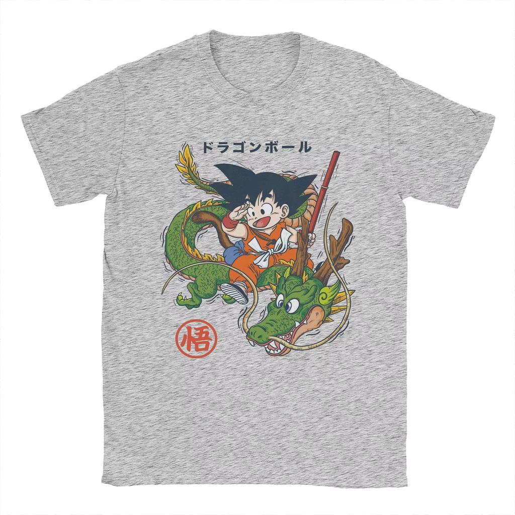 Dragon Ball Anime Goku and Shenlong Printed Tshirt Dragon Ball Cotton Clothing Novel Shortsleeved Roundneck Tshirt