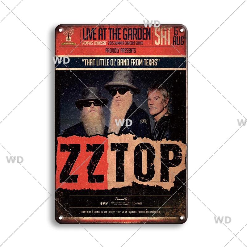 Ретро Винтажный Жестяной Знак Рок-н-ролльной Группы The Doors ZZTOP Queen Музыкальный Постер Декоративная Табличка Металлическая Пластина Настенный Декор