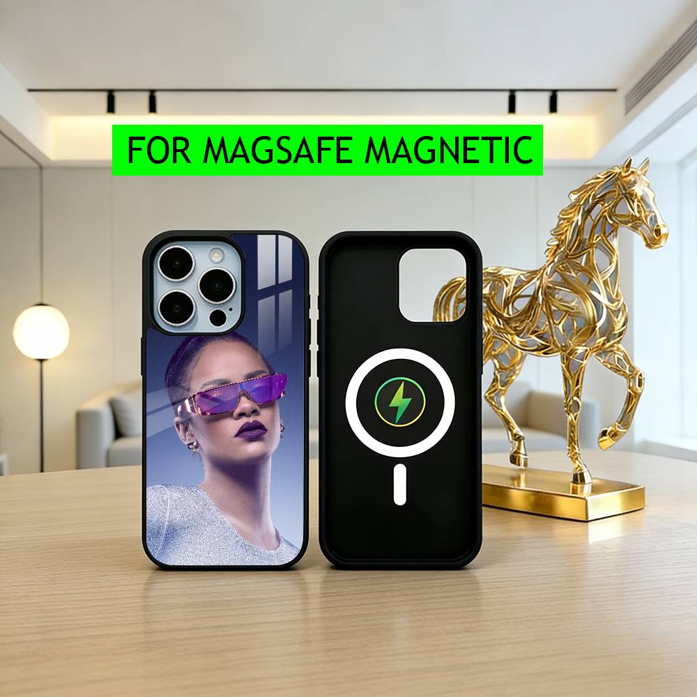 Hot singer R-Rihannas beauty Phone Case For iPhone17,16,15,14,13,12,11 Plus,Pro Magnetic For Magsafe Wireless Charging