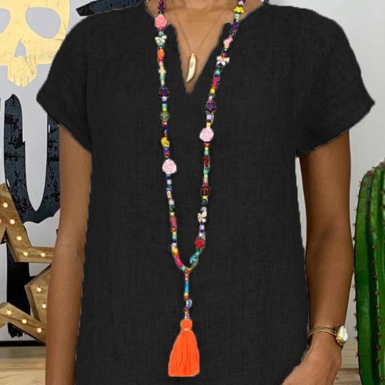 Летнее платье с V-образным вырезом и разрезом на подоле, свободное нерегулярное платье с короткими рукавами, сплошной цвет, пуловер длиной до колена, повседневная повседневная одежда, платье миди