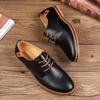 2025 Foreign Trade Shoes Men's Large Size Board Shoes Lace-up Casual Leather Shoes Korean Version Trend Single Shoes Men