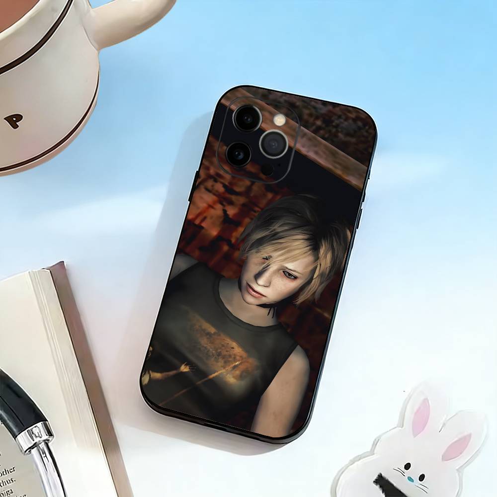 Чехол для телефона Konami Horror Game-333 для iPhone 17,16,15,14,13,12,11 Plus,Pro Max,XS, Мягкий силиконовый черный чехол