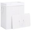 VidaXL Laundry Basket with 2 Sections White Bamboo 100 L 320744