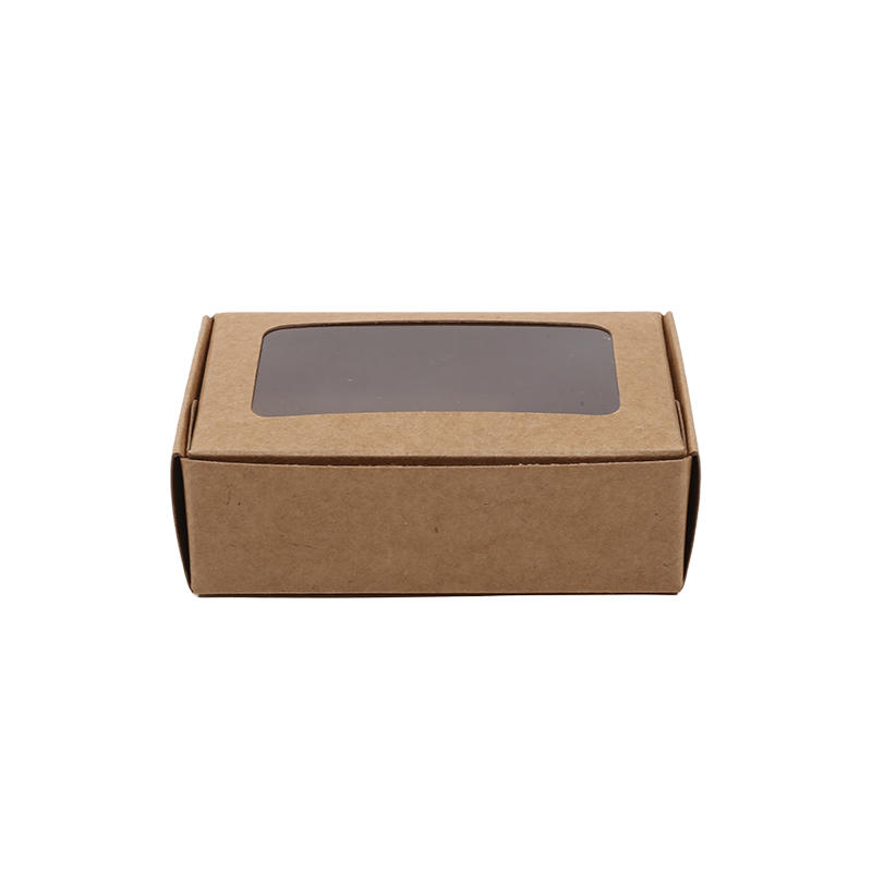 25PCS Kraft Paper Box With Clear Window Homemade Boxes Presents Packaging Boxes For Cookies Packaging Candy Box Birthday Gift