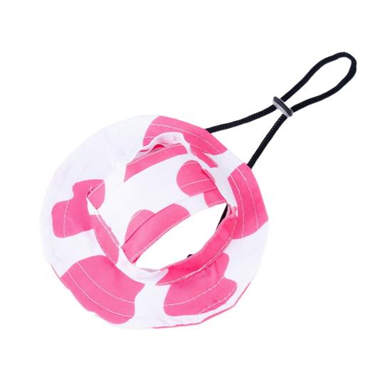 Pet Sun Hat with Ear Holes Adjustable Tie-Dyed Bucket Hat Outdoor Round Brim Sun Protection Hat for Small Medium Dogs Cats