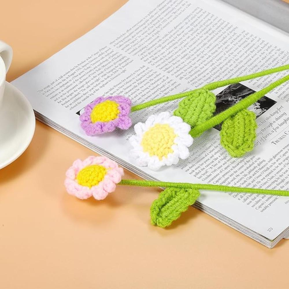 6шт искусственных цветов крючком цветы букет маргариток ручной вязки цветок маргаритки на День святого Валентина День матери день рождения свадьба домашний декор