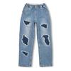 [Детская одежда] Папа Ох Папа (папа, папа) Джинсовые прямые брюки с потертостями 150см, 160см V51017