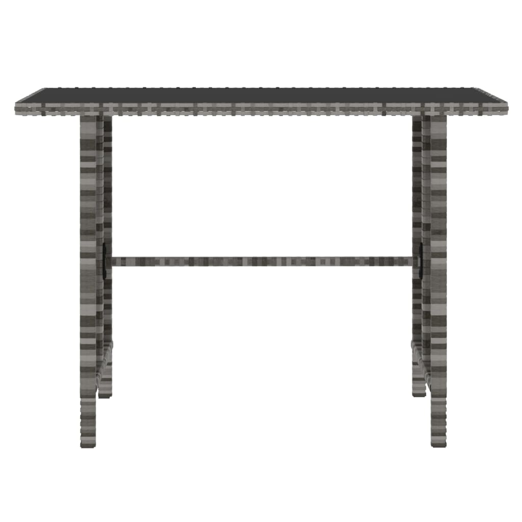 4 piece Garden Dining Set with Cushions Gray Poly Rattan