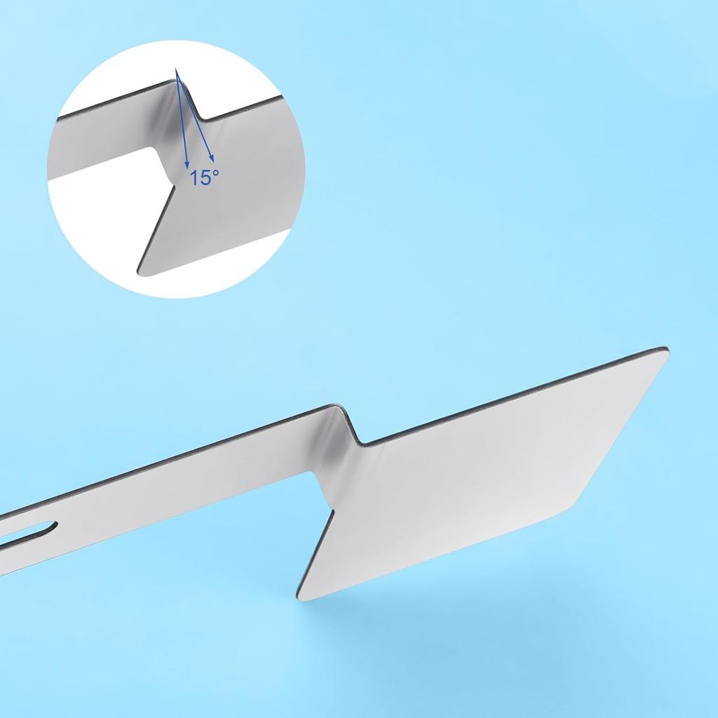 Blulu 2 Pcs Hawaii State Safety Check Sticker Plate Stainless Steel License Plate Bracket With 15 Degree Angled Long 2 Holes Vertical License Sticker