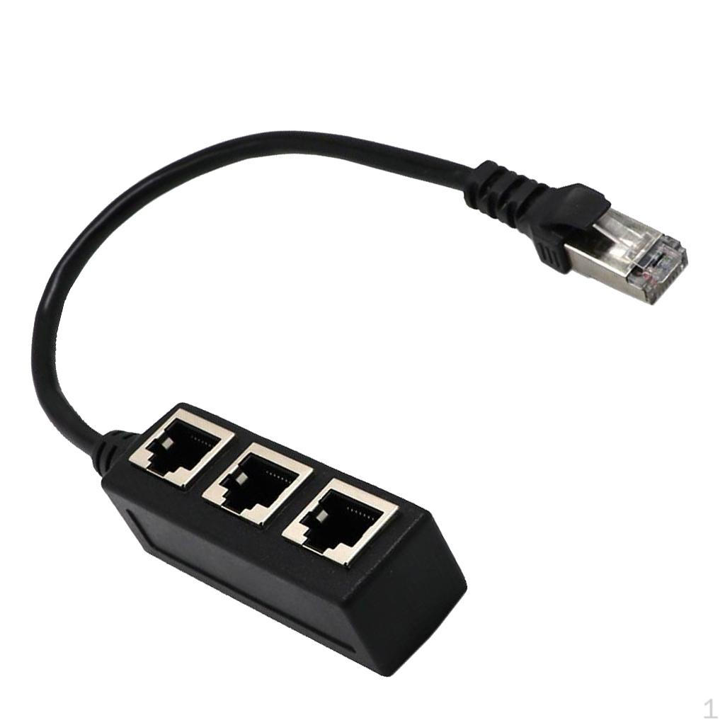 Ports Ethernet LAN Network Cable Splitter Extender Adapter