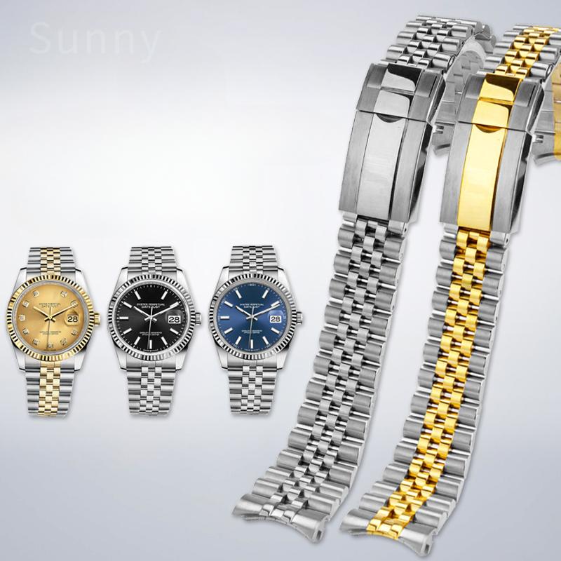 Металлические мужские ремешки из нержавеющей стали для часов Rolex серии Log, водонепроницаемые, антикоррозийные, сменные аксессуары с изогнутым интерфейсом