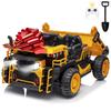 24V Игрушки для катания с пультом управления, 2-местный 400W Самосвал для катания, Электрический самосвал для катания с кузовом, 3 скорости, Лопата, Синий