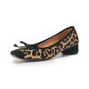 Horsehair Summer Spring Autumn Med Heels Slip On Women Butterfly-knot European Design Square Toe Shallow Pumps