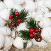 10 шт. рождественские сосновые ветки с искусственными красными ягодами и шишкой для украшения венка своими руками