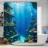 Шторка для душа «Подводный мир» 3D-печать Декор для ванной комнаты со сценой из рыб и кораллов Для декора ванной комнаты – Доступны нестандартные размеры от