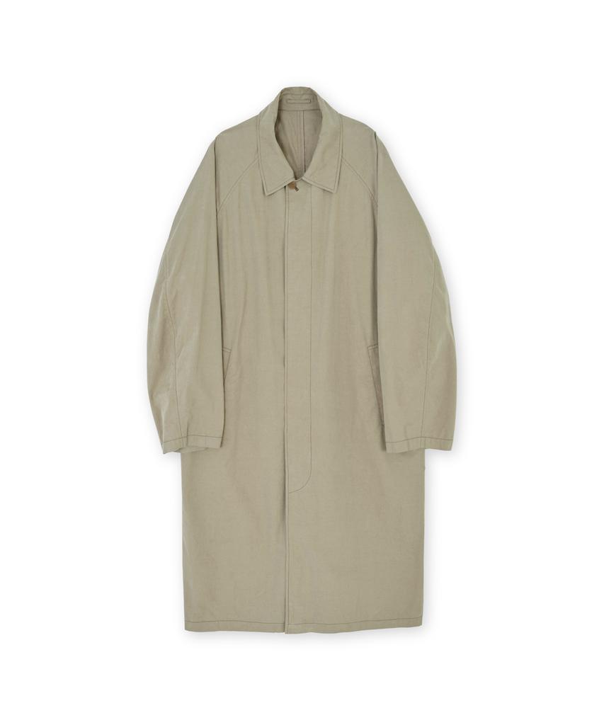 Brownyard Washed Balmacaan Coat, Dark Beige
