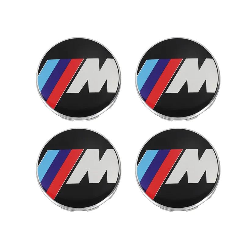 Для BMW M 4 шт. Для BMW 50-летия E90 E60 F10 F20 G20 G30 E53 E85 E70 56 мм 68 мм Сине-белый Колпачок ступицы колеса Значок-эмблема Аксессуары OQ0