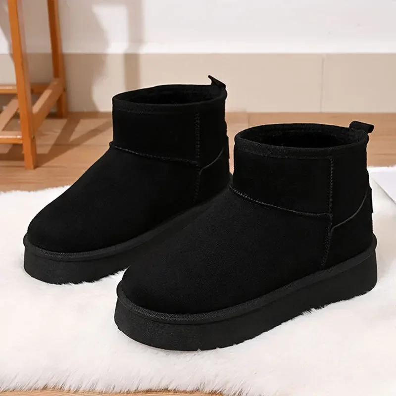 Мода 2024 года, новые классические утолщенные пушистые женские зимние сапоги, удобные теплые ботильоны, женская зимняя обувь, массивные ботинки Mujer