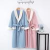 Extra Long Quilted Cotton Bathrobe for Couples - Warm, Medium-Thick, Steaming Robe for Men and Women, Perfect for Fall and Winter.
