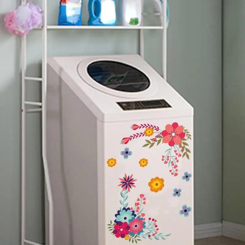 1 Pcs Flower Mural Toilet Stickers Bathroom Decoration Stickers Bathroom Decors Self-adhesive Paintings Removable PVC Sticker