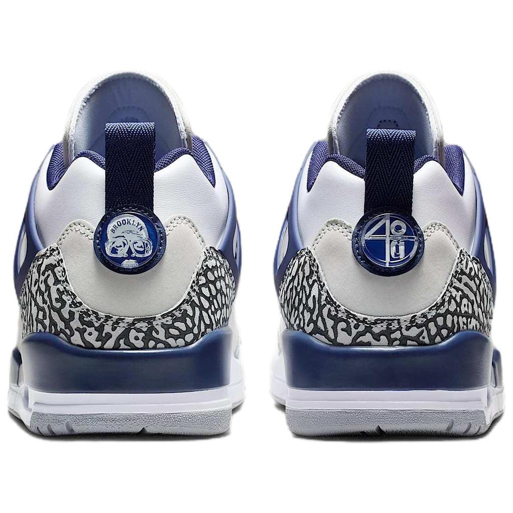 Air Jordan Spizike Low Белые Полуночно-синие Мужские Кроссовки Нейтрально-серый Антрацитовый FQ1759-140