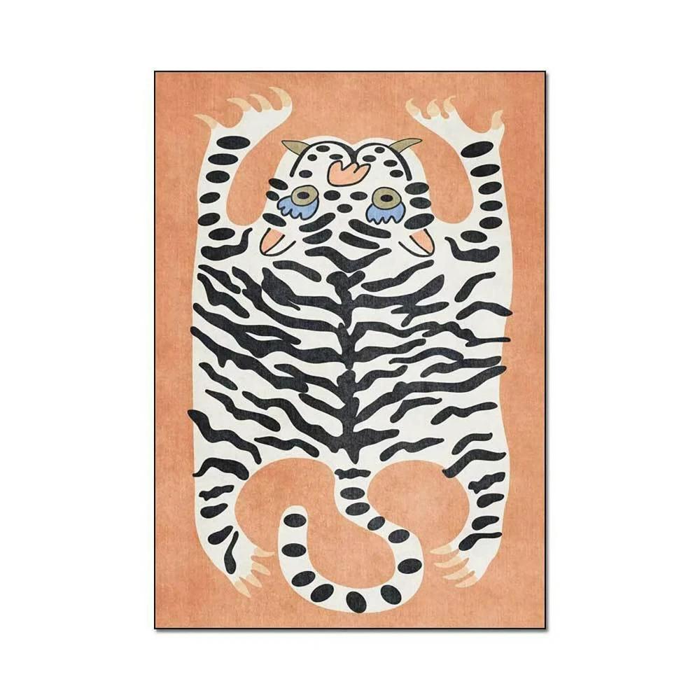 Stylish Animal Print Area Rug Pink Leopard Boho Carpet for Bedroom Living Room Decor Lounge Anti-slip Area Floor Mat Doormat