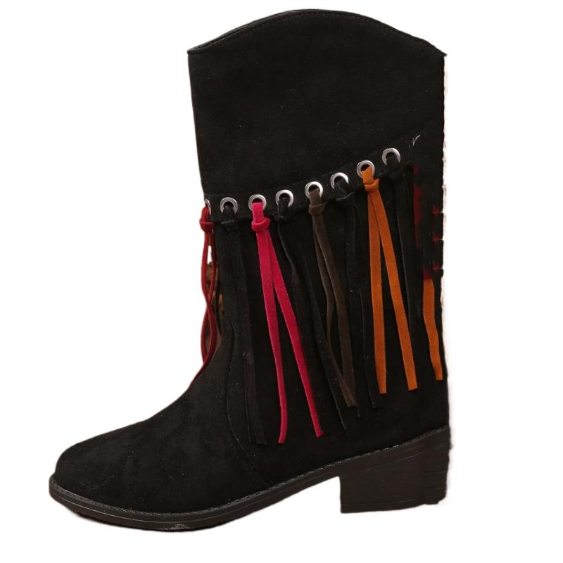 Модные женские ботинки челси с бахромой на высоком каблуке, роскошный зимний тренд 2025 года, новые модные сапоги-гладиаторы в готическом стиле, зимние ботинки Botas Mujer