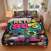3pcs Retro 80s Duvet Cover Set for Bedroom - Includes 1 Duvet Cover and 2 Pillowcases (Core Not Included) yy251015204
