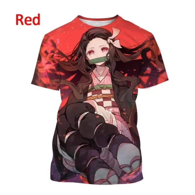 Men's Women's Street Clothing Cartoon Short-sleeved T-shirt Anime Demon Slayer 3D Printing Fashion T-shirt Cosplay T-shirt