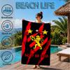Sport Club Football Crest Printed Microfiber Beach Towel, Soft And Absorbent, Quick-Dry, Ideal for Summer Travel, Beach Essential, Swimming Pool