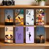 Чехол для телефона GYM Girl Gymnastic для Samsung Galaxy A73,21,22,32,71,53,52,51,80,5G Мягкий черный чехол