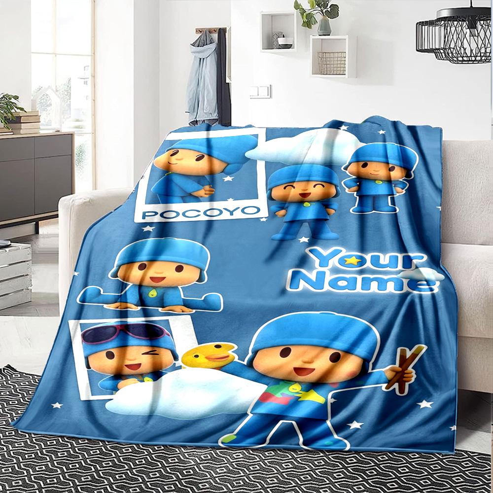 Pocoyo Personalized Name Blanket Throw Customizable Blanket Warmthful Decor Throw For Livingroom Bedding Sofa Office Chair for All Occasions