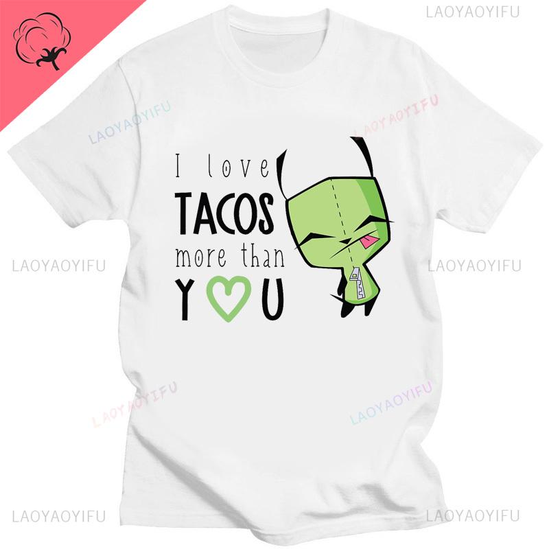 Kawaii Invader Zim Invader Gir Graphic T Shirt Zim Image Cartoon T Shirt Unisex Women Retro Tee Shirt Fashion Shirt Streetwear Tops