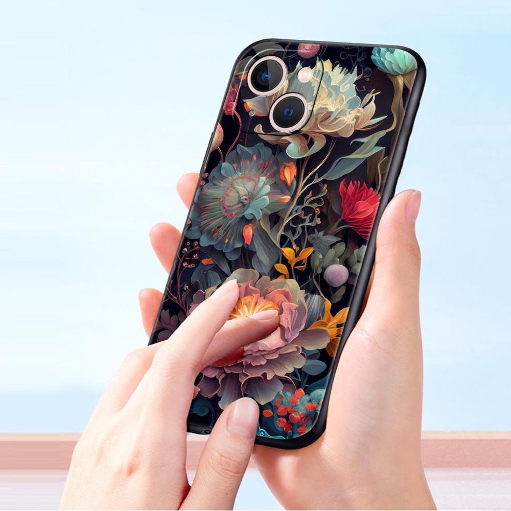 Абстрактные Растения Цветок Чехол для Телефона для iPhone 17 16 15 14 13 12 Pro Max 11 Pro Max 17 AIR Plus Ударопрочный Мягкий ТПУ Чехол
